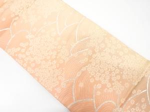 アンティーク　荒波に枝花模様織り出し　暈し袋帯（着用可）